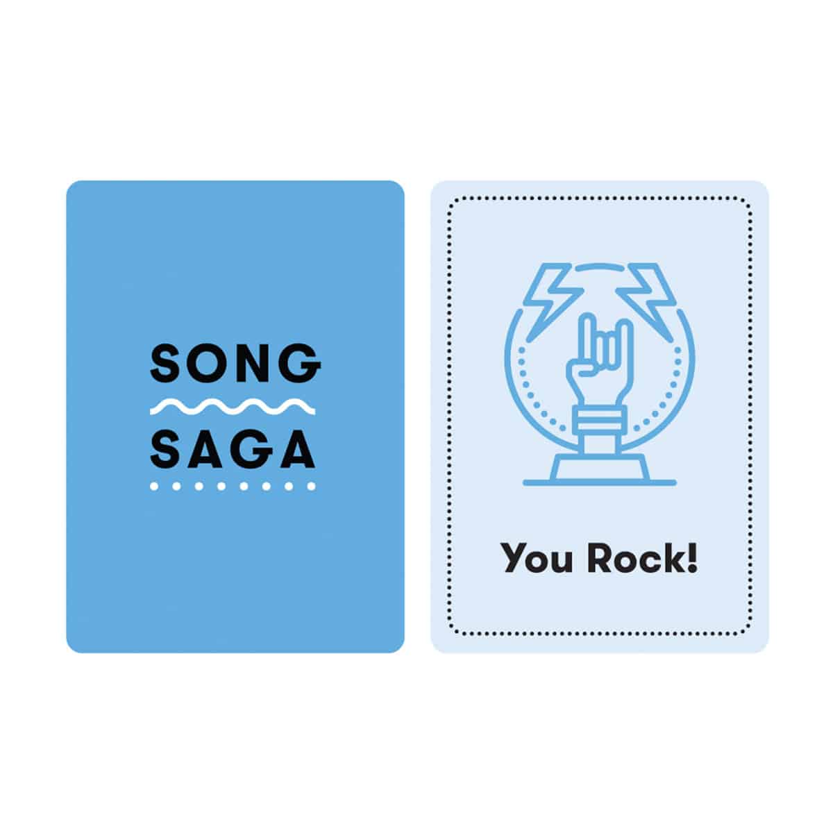 Song Saga Game, Music Game, Story Game, Party Game, Best Party Games, SongSaga, Green Box that Rocks, Card Game, Cards, You Rock Game, Conversation Starters Game, Spotify Game