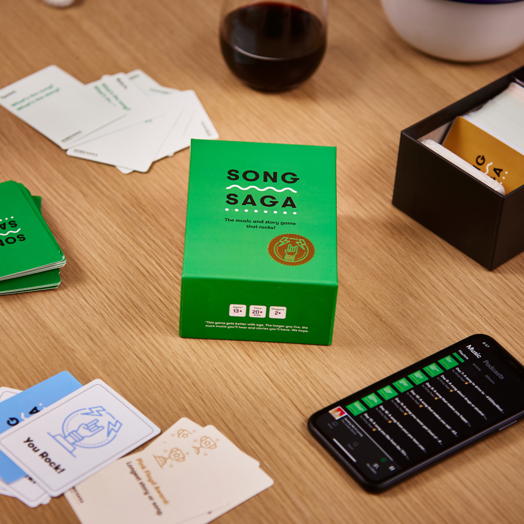 Song Saga music game story game party game drinking conversation cards